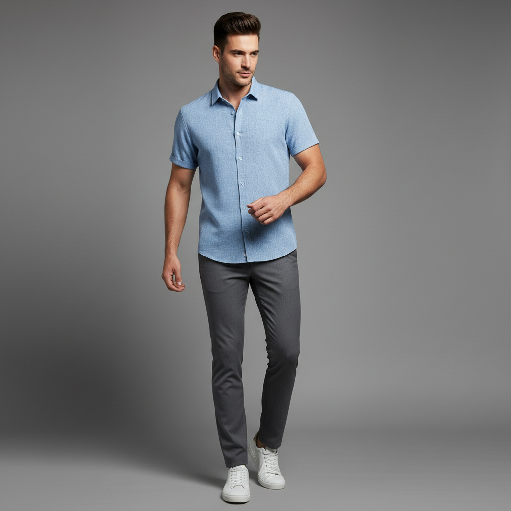 Elegant Herreskjorte | Afslappet Sommerbluse i Høj Kvalitet