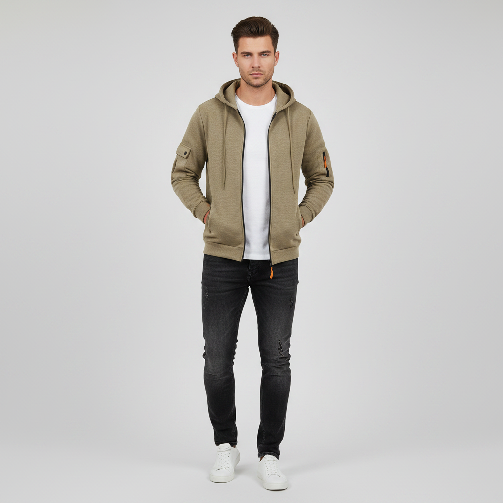 Hættetrøje med Lynlås | Hoodies til Mænd