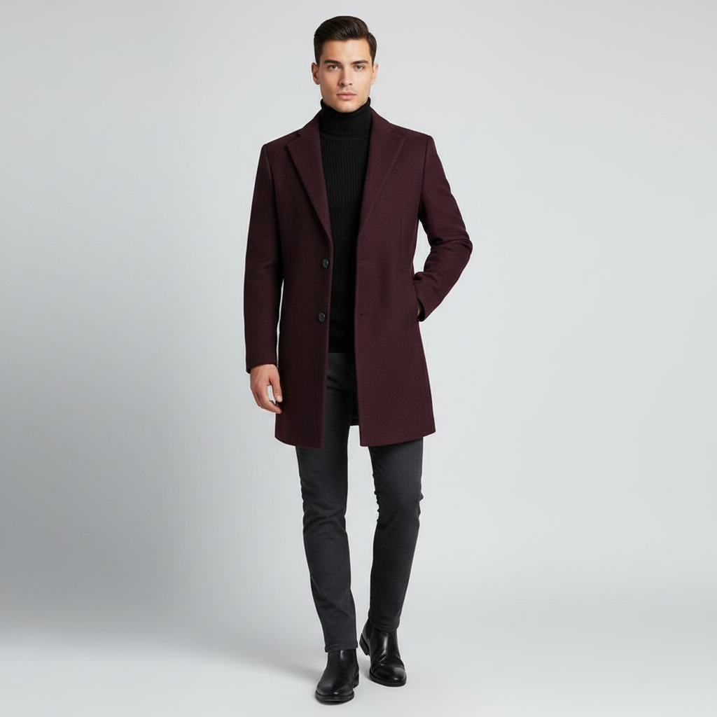 Lang Vinterfrakke Herre | Elegant Mænds Frakke