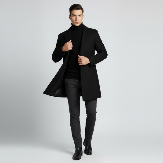 Lang Vinterfrakke Herre | Elegant Mænds Frakke