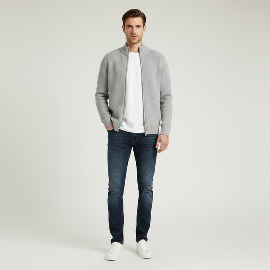 Slim Fit Cardigan | Cardigan Til Mænd Med Lynlås