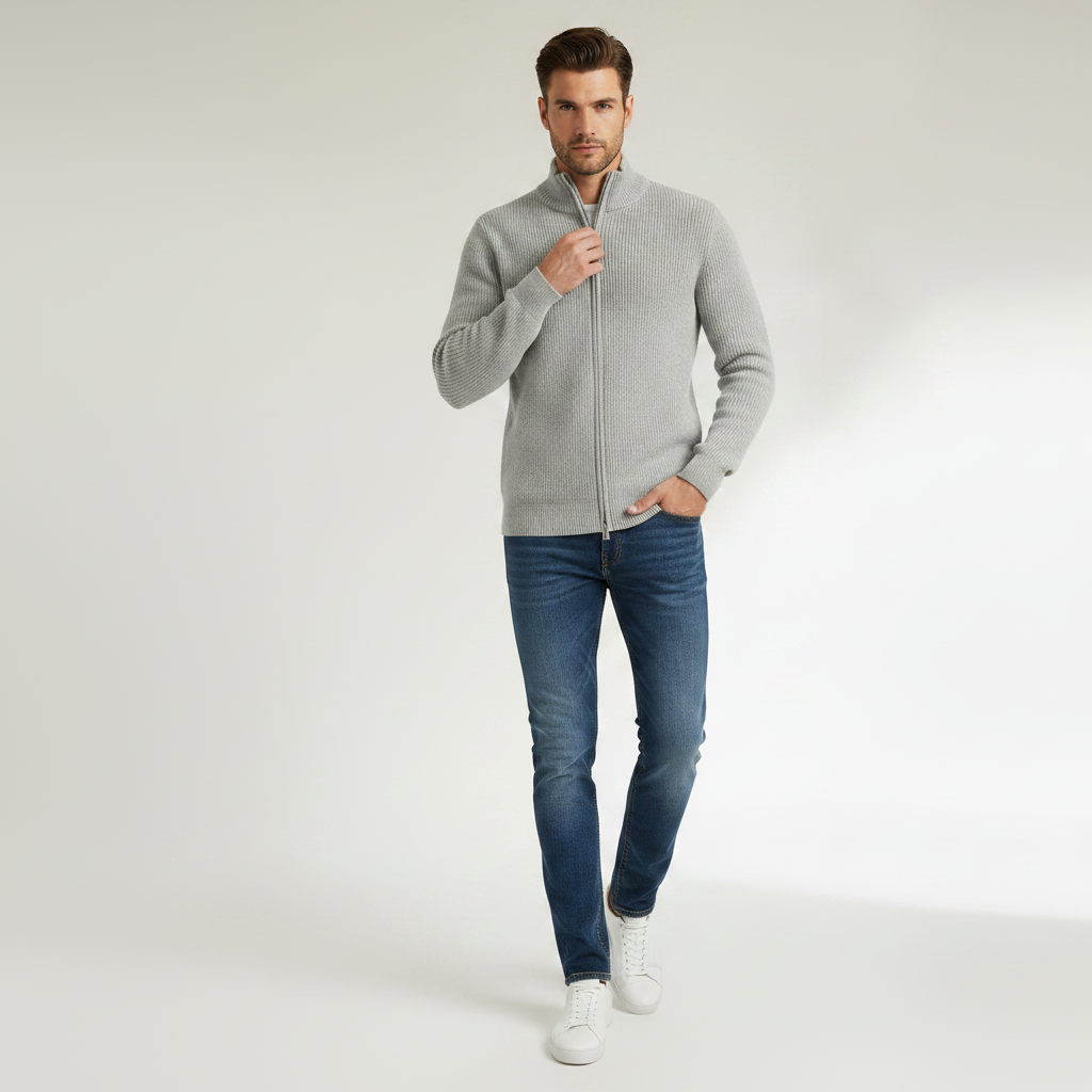 Slim Fit Cardigan | Cardigan Til Mænd Med Lynlås