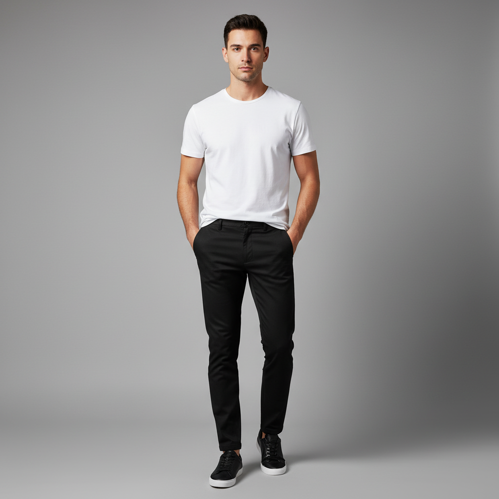 Saul | Slank Fit Herre Bukser i Elastisk Stof
