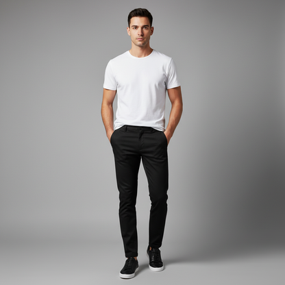 Saul | Slank Fit Herre Bukser i Elastisk Stof