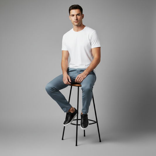 Saul | Slank Fit Herre Bukser i Elastisk Stof