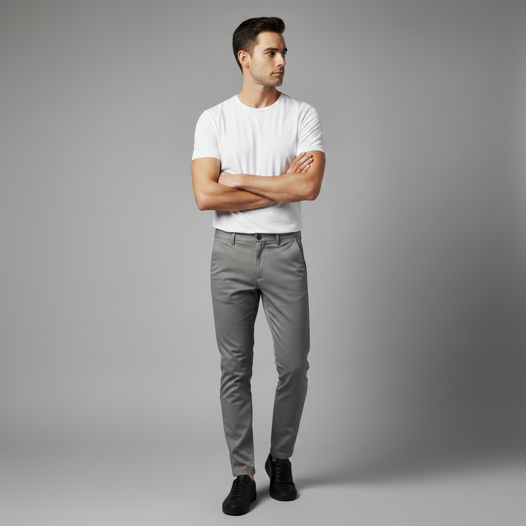 Saul | Slank Fit Herre Bukser i Elastisk Stof
