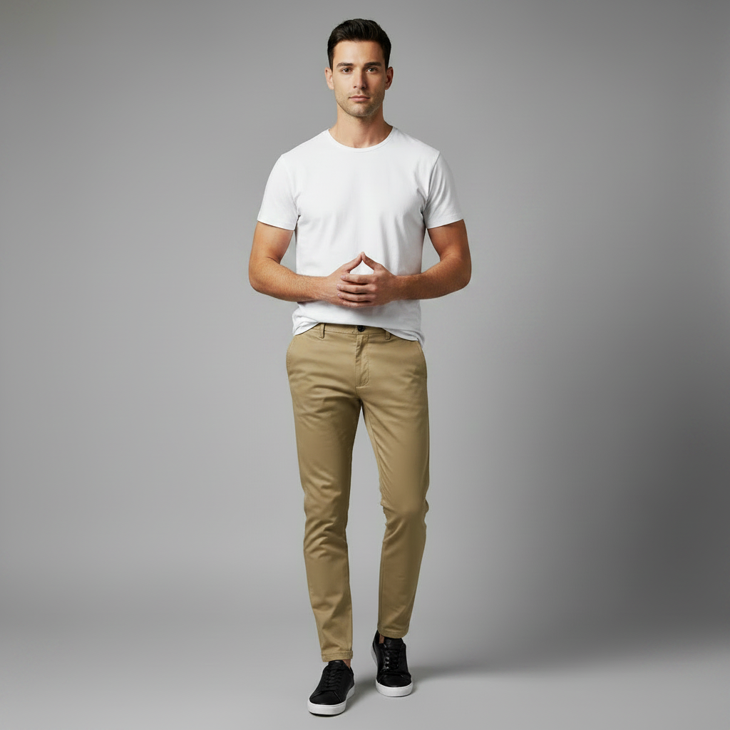Saul | Slank Fit Herre Bukser i Elastisk Stof